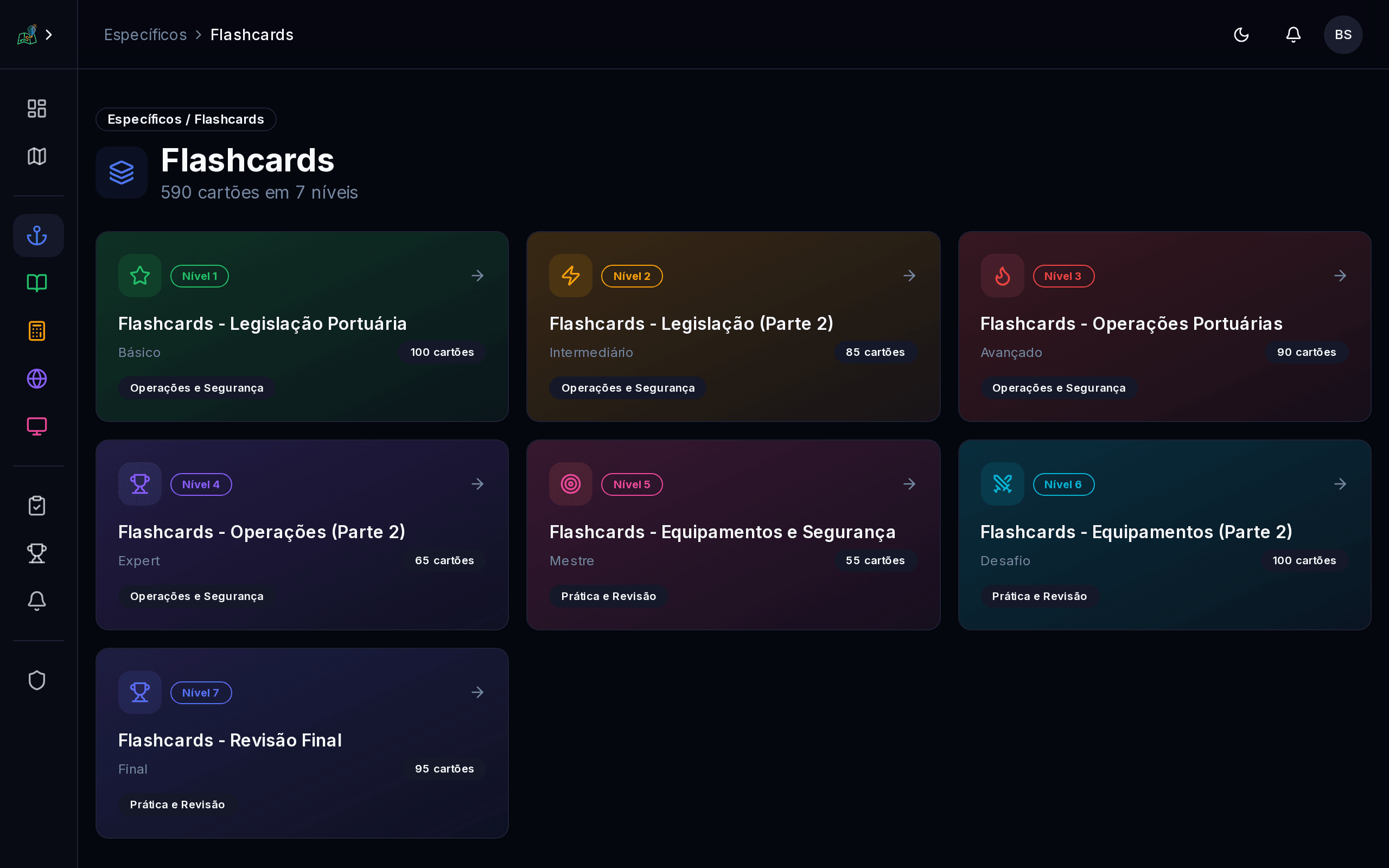 Sistema de flashcards com repetição espaçada